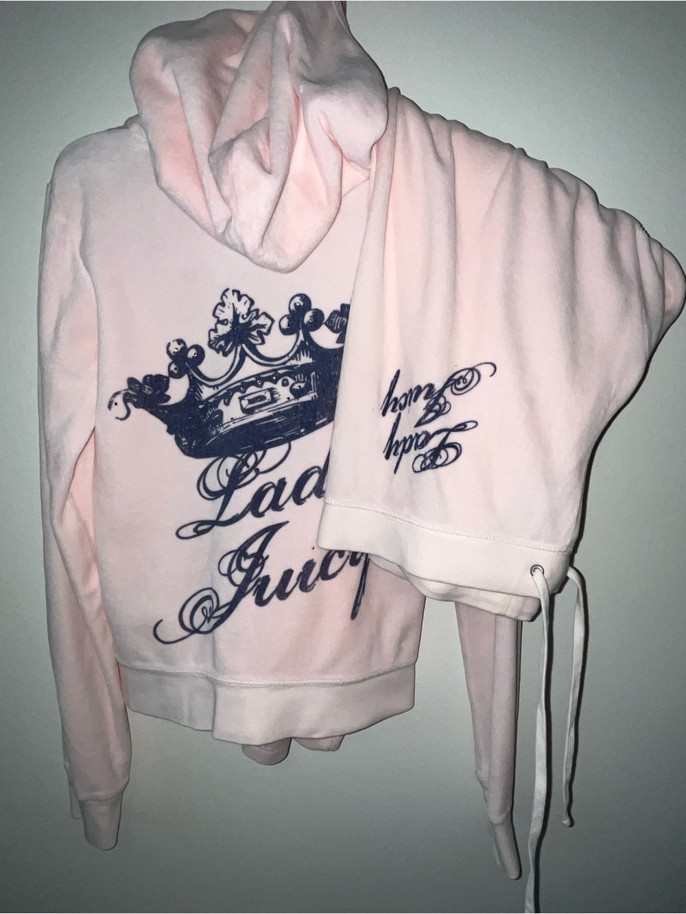 Vintage Juicy Couture Lady Juicy Pink Velour Bling Tracksuit Set Size Small